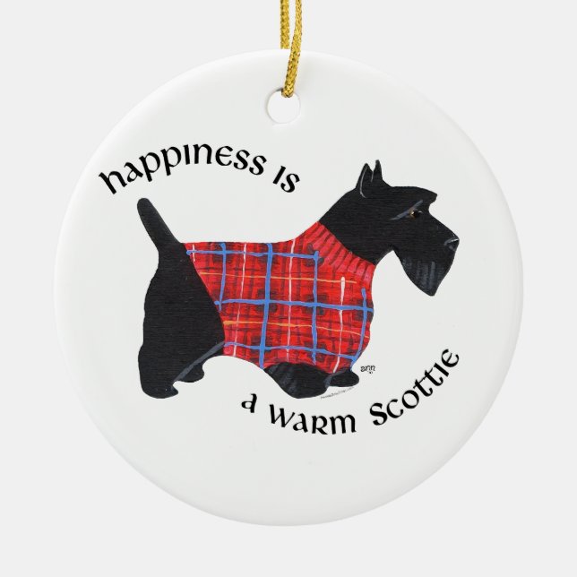 Santa Scottie Dog Ornament (Front)