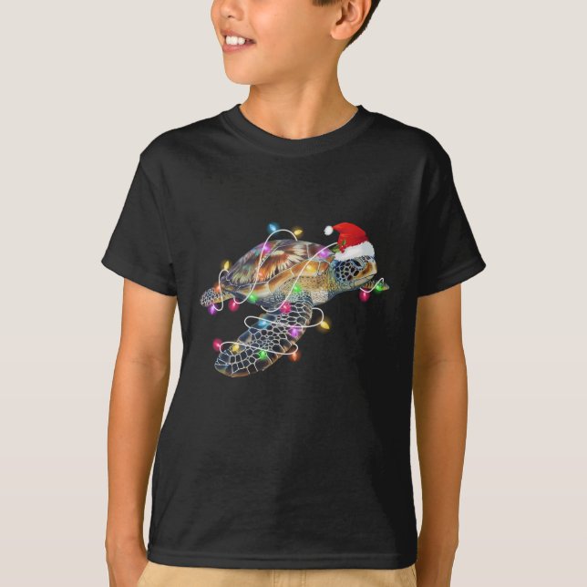 Santa sea turtle Christmas t-shirt (Front)
