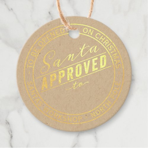 Santa Seal of Approval Christmas Foil Favor Tags