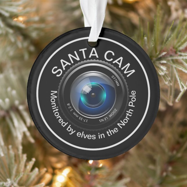 Santa Security Cam Monitored by Elves Ornament (Tree)