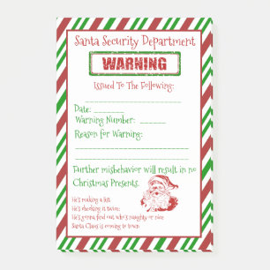 Santa Security Warning Post-it Notes