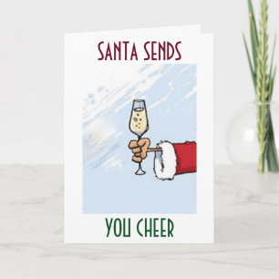 SANTA SENDS CHEER AT CHRISTMAS-TIME TO PARTY/ENJOY HOLIDAY CARD