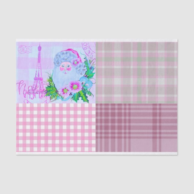 Santa Shabby Chic Tissue Paper for Crafting & DIY (Front)