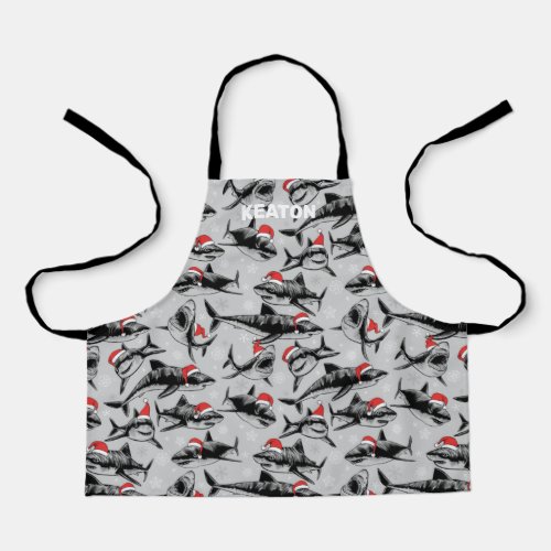 Santa Shark All_Over Print Apron