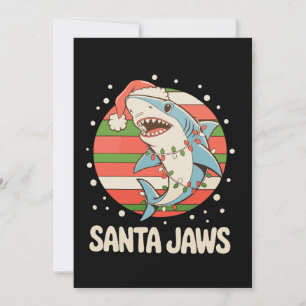 Santa Shark Christmas Lights Xmas Holiday Card