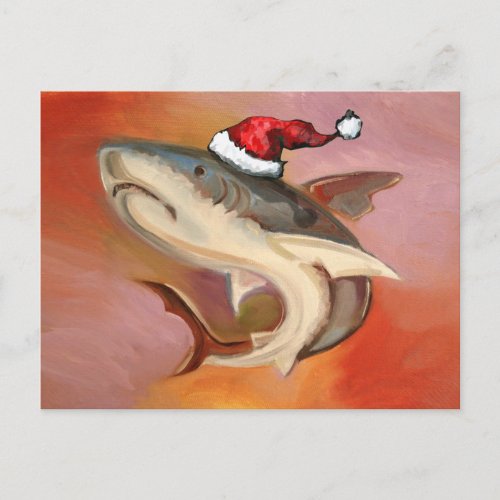 Santa Shark Holiday Postcard