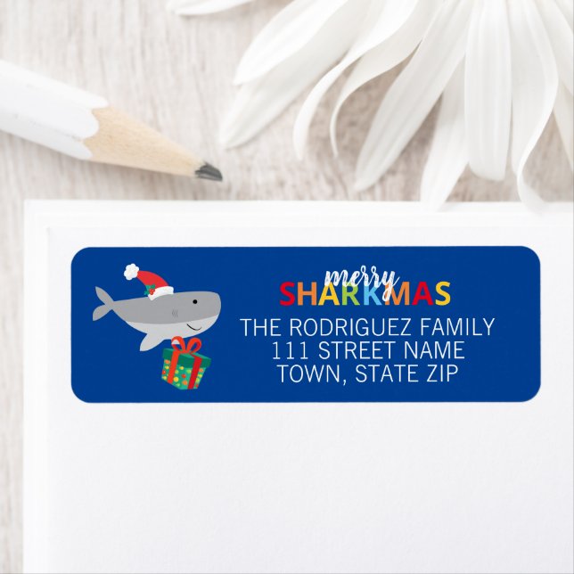 Santa Shark Label (Insitu)