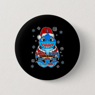 Santa Shark, Shark In A Santa Suit, Christmas Shar Button