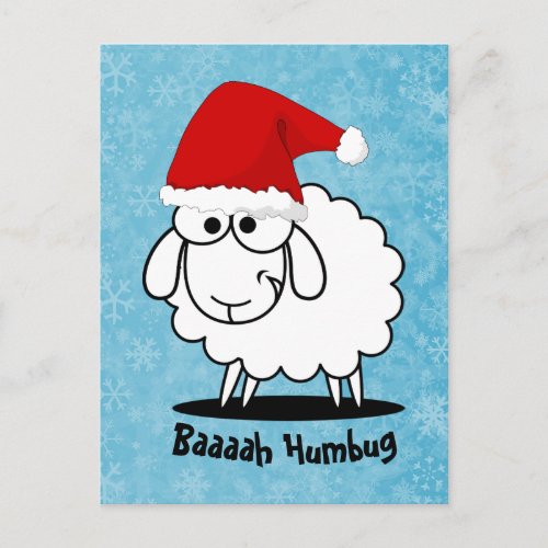 Santa Sheep Bah Humbug Postcard