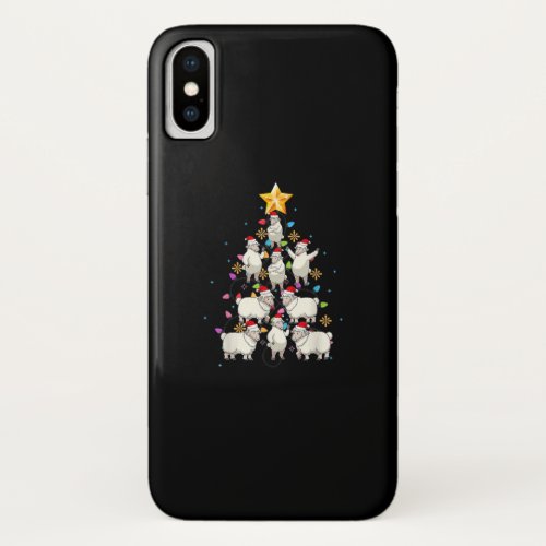 Santa Sheep Christmas Tree Lights Funny Sheep Gift iPhone X Case