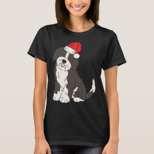 Santa Sheepadoodle Winter Christmas Dog Mom Holida T-Shirt