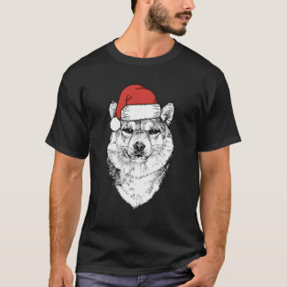 Santa Shiba Inu Dog Ugly Christmas T-Shirt