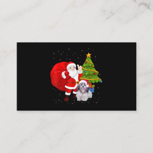 Santa Shih Tzu Christmas Tree Funny Xmas Gift Business Card