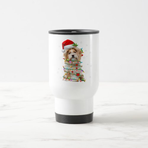 Santa Shih Tzu Christmas Tree Light  Dog X_mas Travel Mug