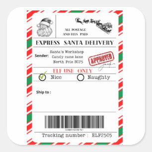 Santa shipping label