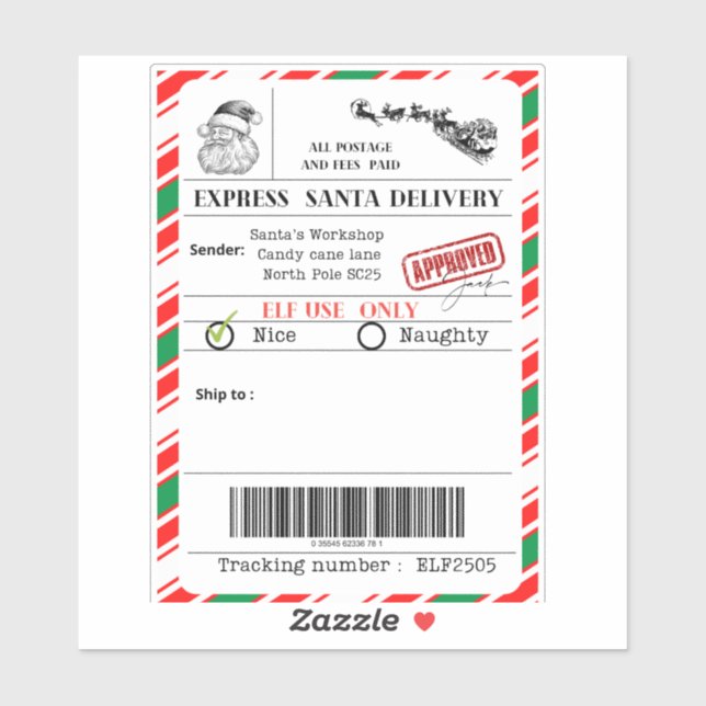 Santa shipping label (Sheet)
