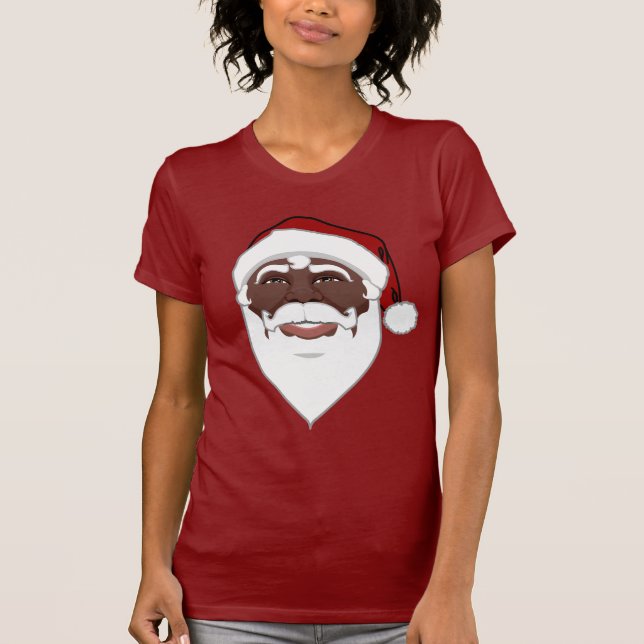 Santa Shirts African American Santa Clause T-shirt (Front)