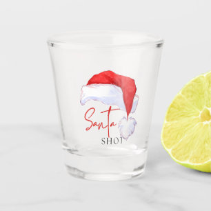 Santa Shot with Santa hat and tassle Glass