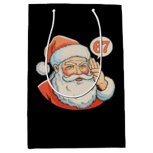 Santa Six Seven 6 7 67 Christmas Funny Xmas Meme Medium Gift Bag