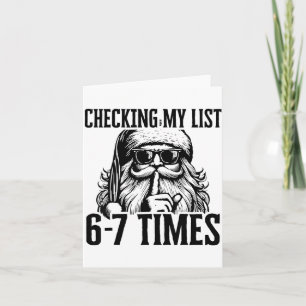 Santa Six Seven 6 7 Meme Funny Christmas Holiday H Card