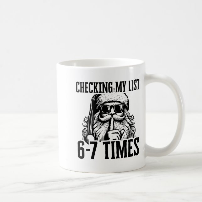 Santa Six Seven 6 7 Meme Funny Christmas Holiday H Coffee Mug (Right)