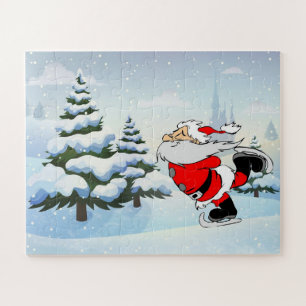 Santa Skating At The North Pole Jigsaw Puzzle