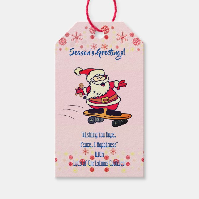 Santa Skating Gift Tags (Front)