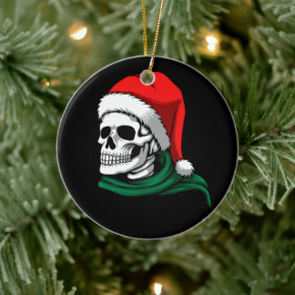 Santa Skeleton on Christmas ornament