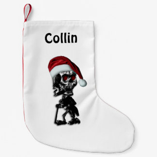 Santa Skeleton Personalised Small Christmas Stocking