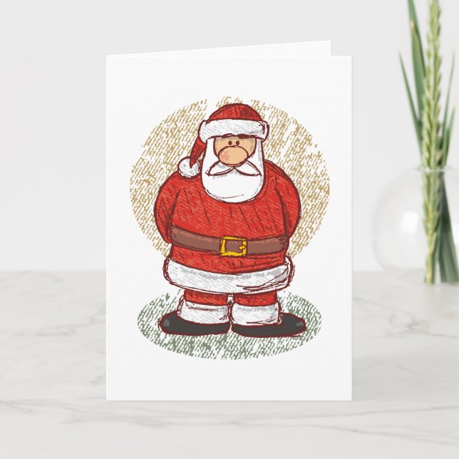 Santa sketch holiday card (Front)