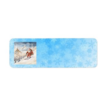 Santa Skiing Address Labels by ChristmasTimeByDarla at Zazzle