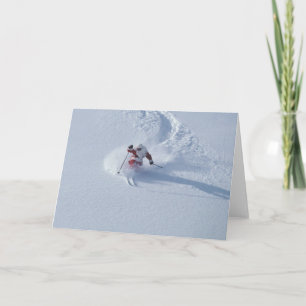 Santa Skiing at Snowbird Ski Resort, Wasatch Holiday Card