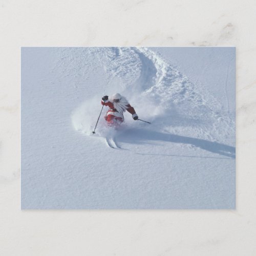 Santa Skiing at Snowbird Ski Resort Wasatch Holiday Postcard