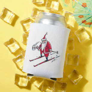 Santa Skiing can cooler