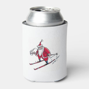 Santa Skiing can cooler