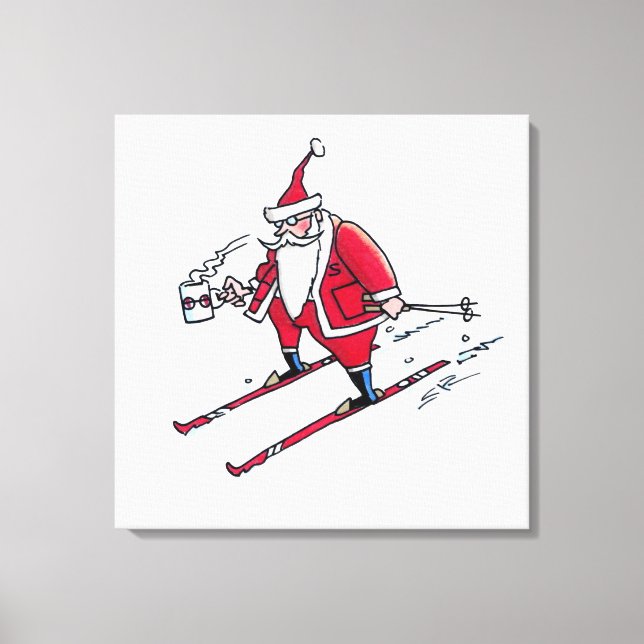 Santa Skiing canvas print (Front)