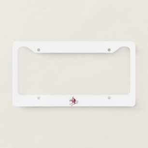 Santa Skiing car license plate frame a