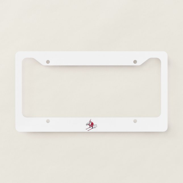 Santa Skiing car license plate frame a (Front)