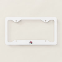 Santa Skiing car license plate frame b