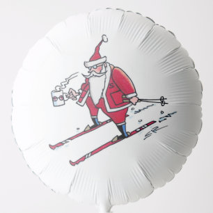 Santa Skiing helium balloon
