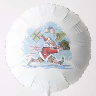 Santa Skiing helium balloon