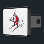 Santa Skiing hitch cover receiver<br><div class="desc">Santa Skiing hitch cover receivers are fun Christmas gifts for towing and spreading cheer this Christmas season,  for skiers,  ski resorts,  sports fans,  coffee drinkers,  hot chocolate drinkers,  and cartoon fans. Santa Skiing is Steamy Raimon original cartoon art.</div>