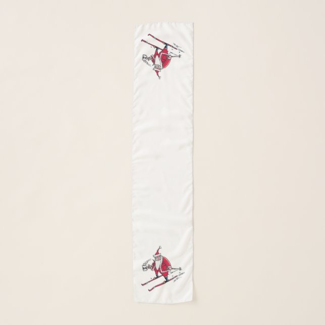 Santa Skiing long scarf (Front)