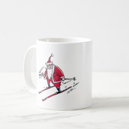 Santa Skiing mug