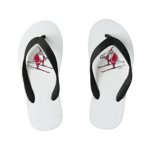 Santa Skiing toddler flip flops