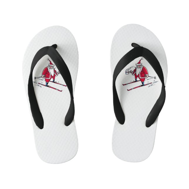 Santa Skiing toddler flip flops (Footbed)