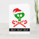 Santa Skull and Candy Cane Crossbones Card card