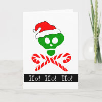 Santa Skull and Candy Cane Crossbones Card