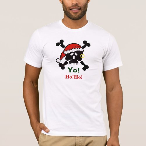 Santa Skull and Cross Bones Christmas T_shirt