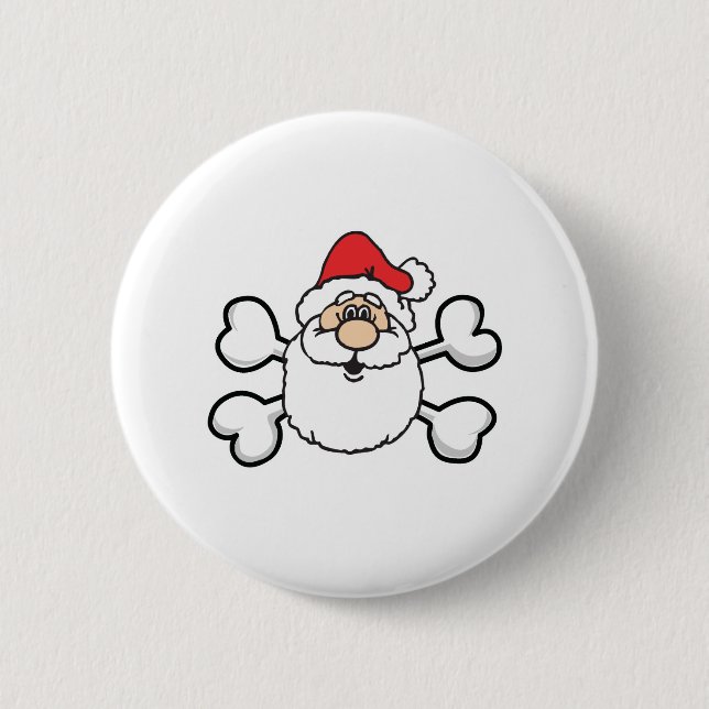 santa Skull and Crossbones Button (Front)